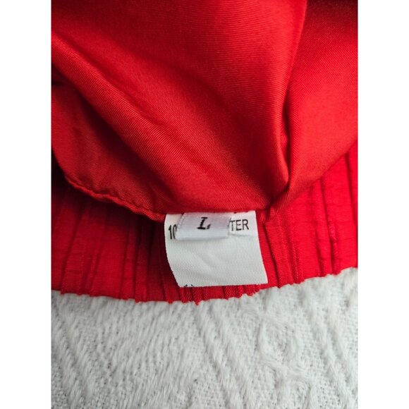 Womens Red Halter Top & Matching Shorts Set L Lightweight Crinkle Fabric - Picture 4 of 9